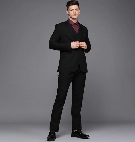 Men Solid Slim-Fit 3-Piece Formal Suit